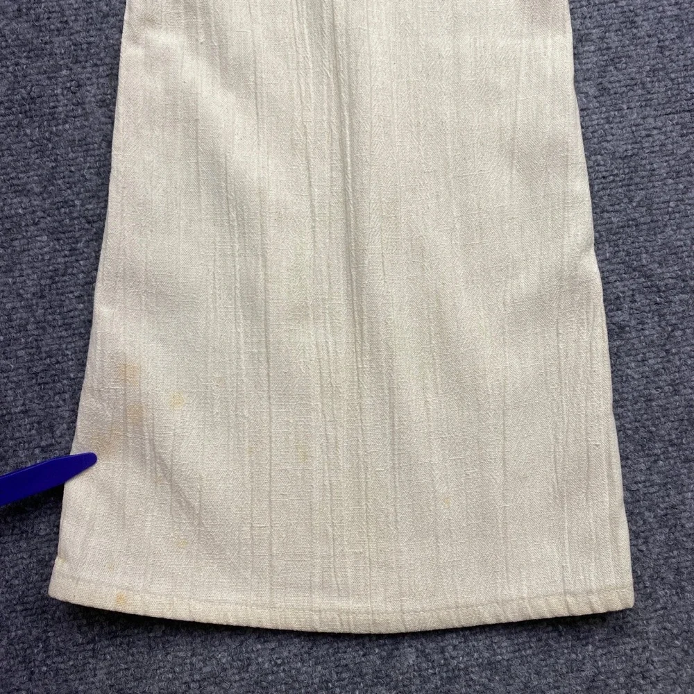 VTG Levis Off White Textured Flare Pants Talon 42 Zipper White Tab Sz 34 70s'